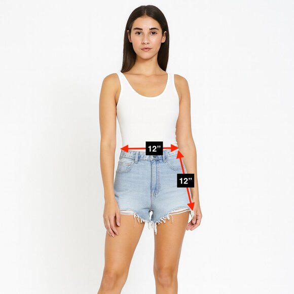 DL1961 Cutoff Shorts - Jeans on Front, Sweatpants on Back Size Small - Picture 2 of 5